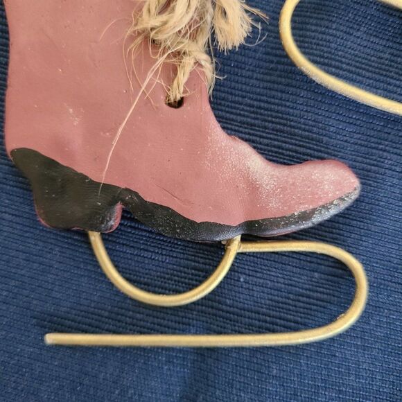 Vintage Winter Ice Skates With Snowman Christmas Ornaments Set of Two - Picture 11 of 15